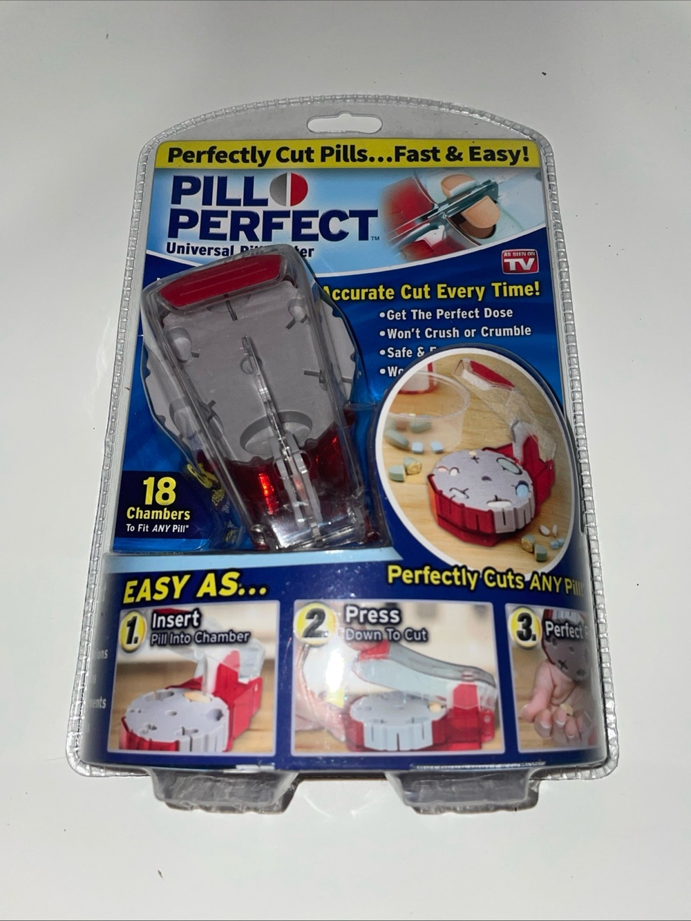 Pill Perfect Universal Pill Cutter Splitter Comfort Grip Fits Any Size